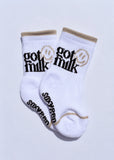 Soxygen White Black Got Milk Baby Socks 1