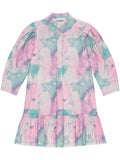'Watercolour Effect Mini Shirt Dress'