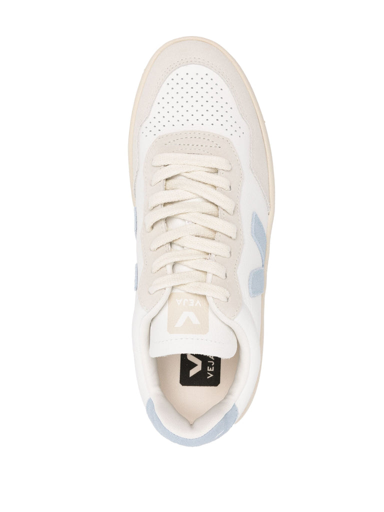 Veja White Blue Low Top Trainers 3