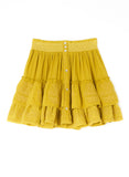 Yellow 'Mina' Embroidered Mini Skirt