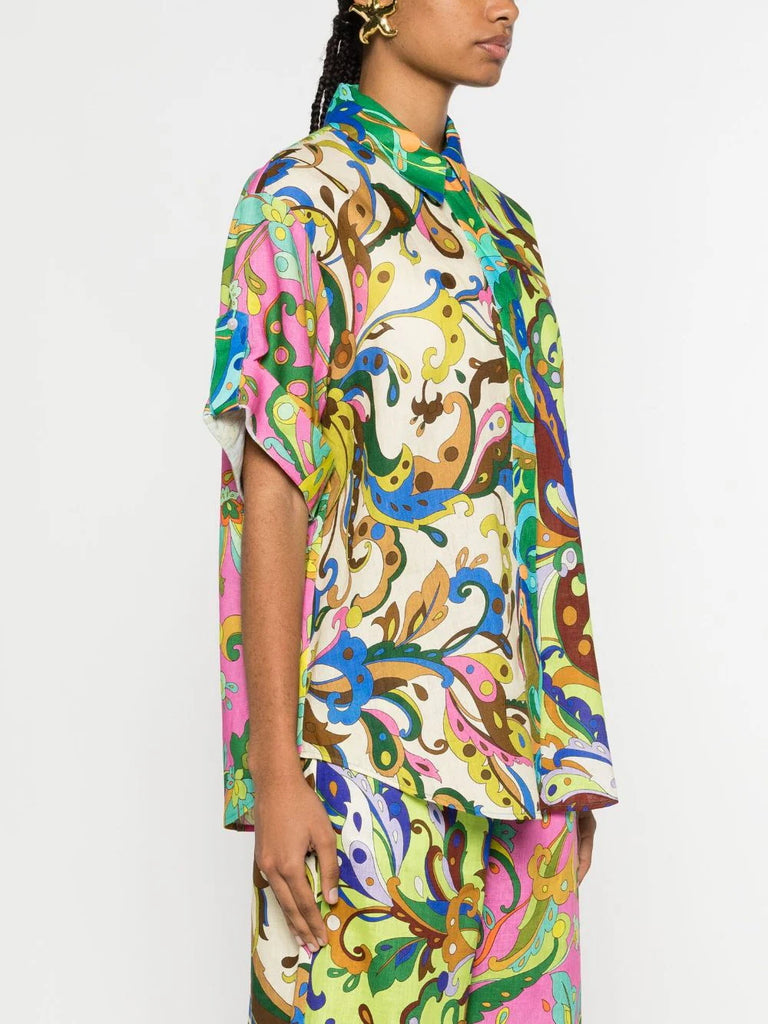Alemais Multicoloured Abstract Print Short Sleeve Shirt 2