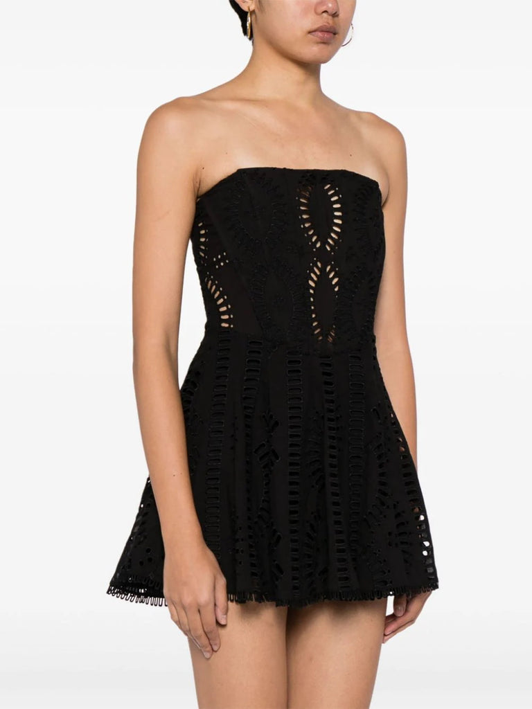 Charo Ruiz Ibiza Black Embroidered Sleeveless Mini Dress 2