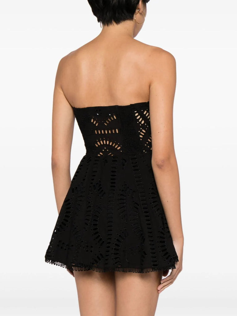 Charo Ruiz Ibiza Black Embroidered Sleeveless Mini Dress 3