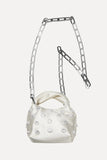 Stine Goya White Satin Pearl Embellished Bag