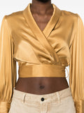 Zimmermann Gold Silk Wrap Long Sleeve Top 4