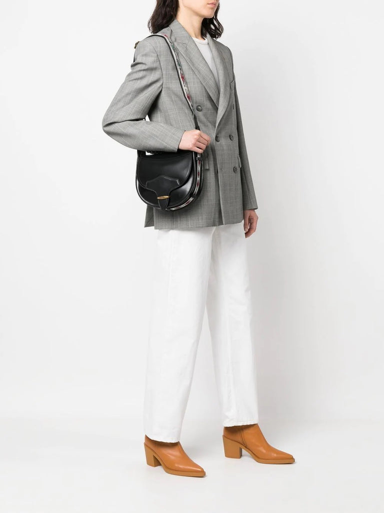 Isabel Marant Black Leather Woven Strap Shoulder Bag 1
