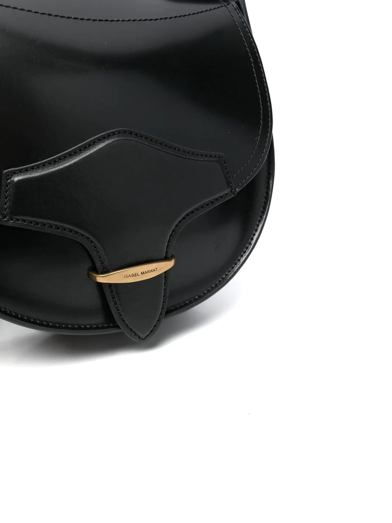 Isabel Marant Black Leather Woven Strap Shoulder Bag 3