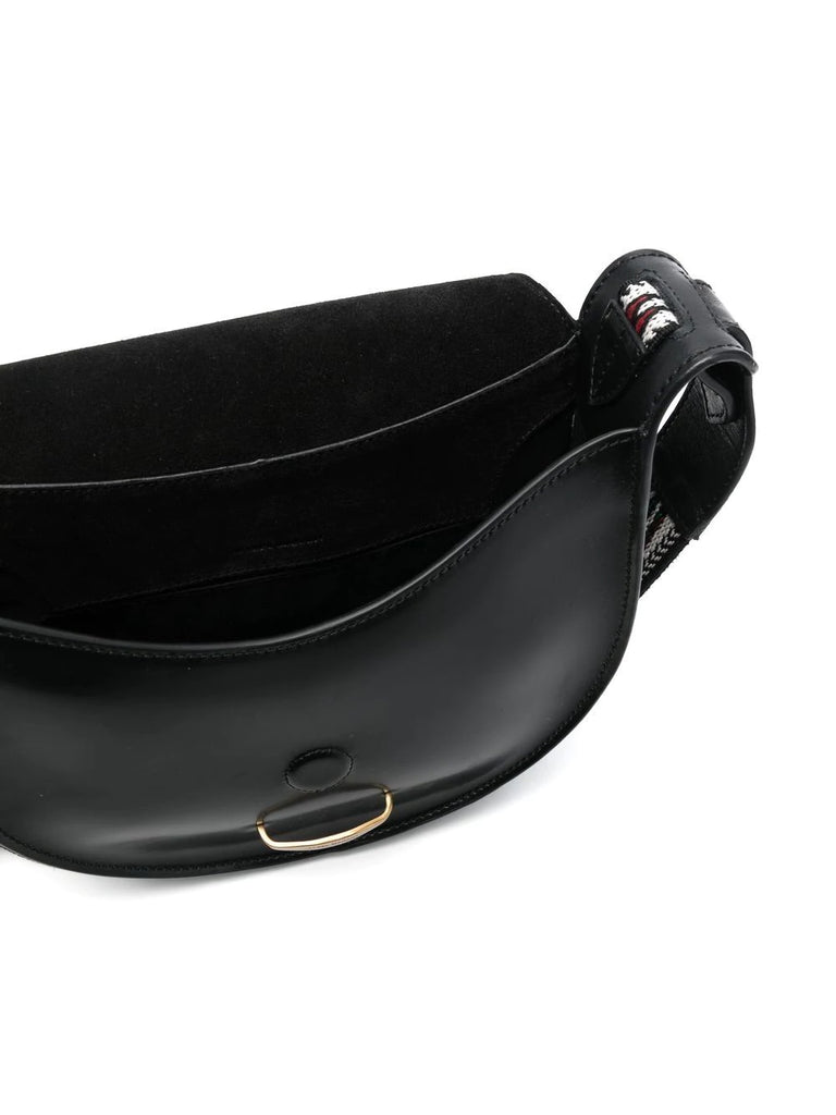 Isabel Marant Black Leather Woven Strap Shoulder Bag 4