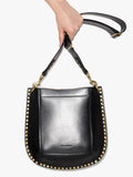 Isabel Marant Black Gold Leather Studded Shoulder Bag 3