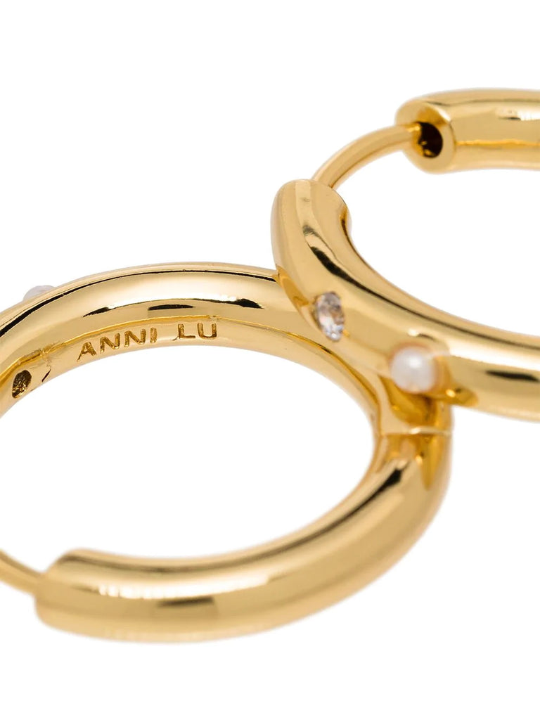 Anni Lu Gold Pearl Detail Hoops 2