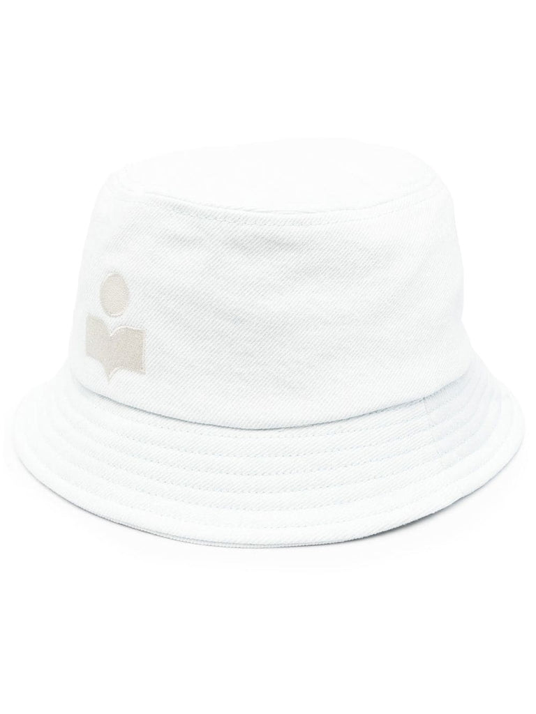 Isabel Marant Light Blue Logo Denim Bucket Hat
