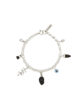 Isabel Marant Silver Black Charm Chain Bracelet