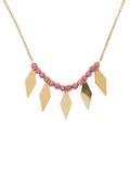 Isabel Marant Gold Pink Bead Pendant Necklace 1