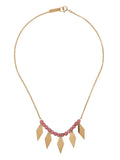 Isabel Marant Gold Pink Bead Pendant Necklace