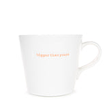White And Orange 'Bigger Than Yours' Large Bucket Mug