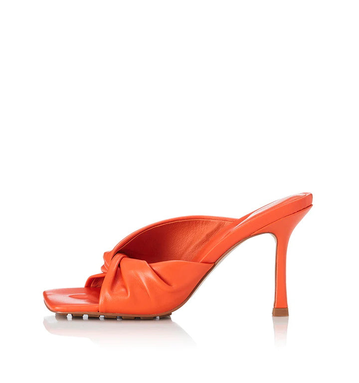 Alias Mae Orange Twisted Strap Open Toe Heels