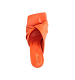 Alias Mae Orange Twisted Strap Open Toe Heels 1