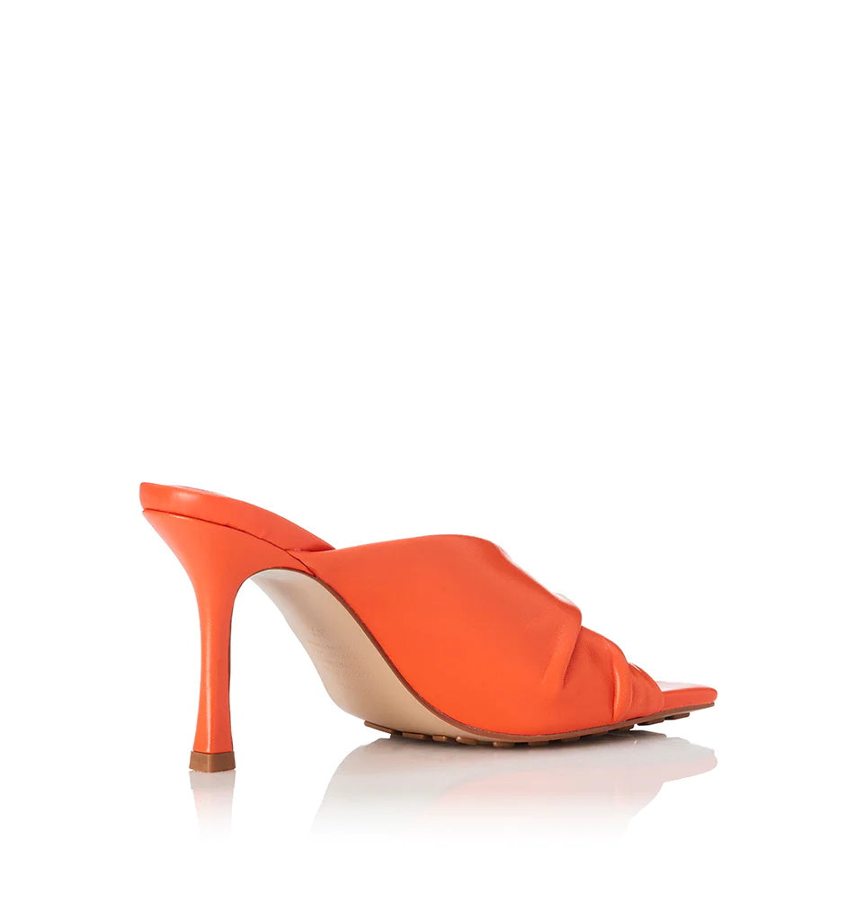 Alias Mae Orange Twisted Strap Open Toe Heels 3