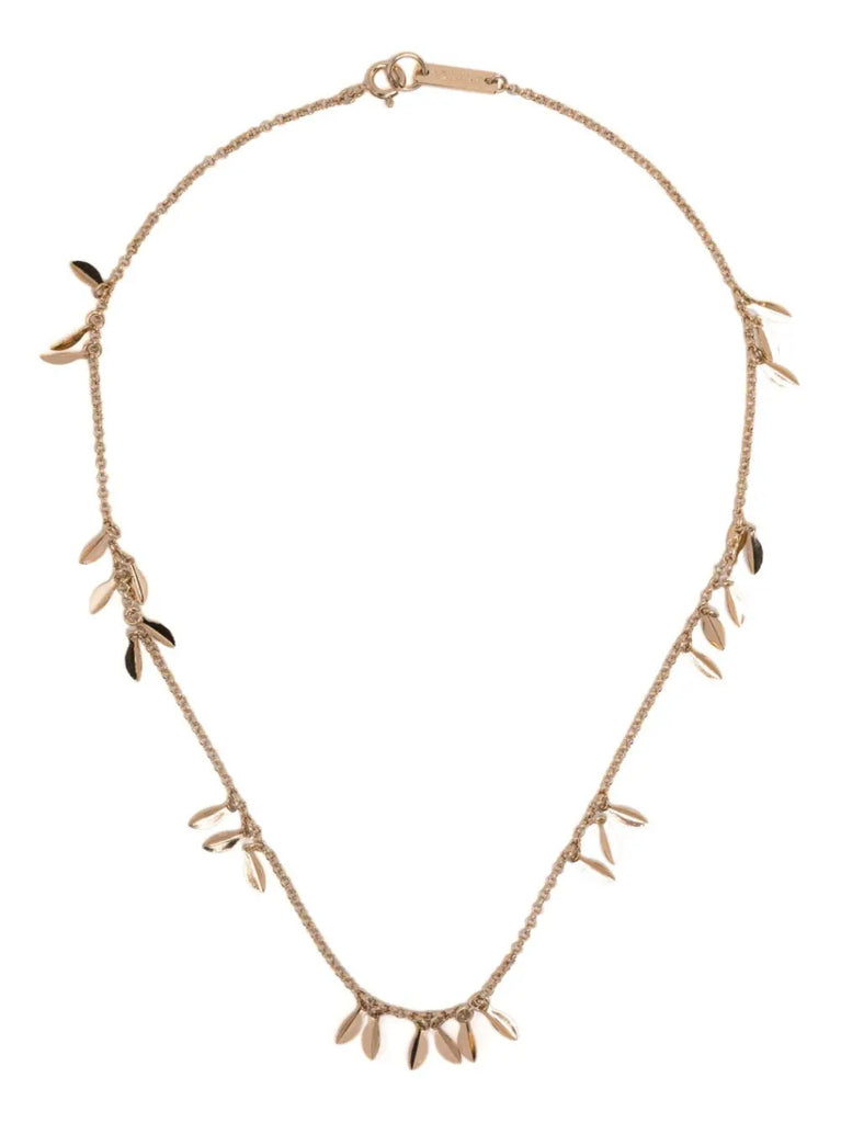 Isabel Marant Gold Leaf Charm Necklace