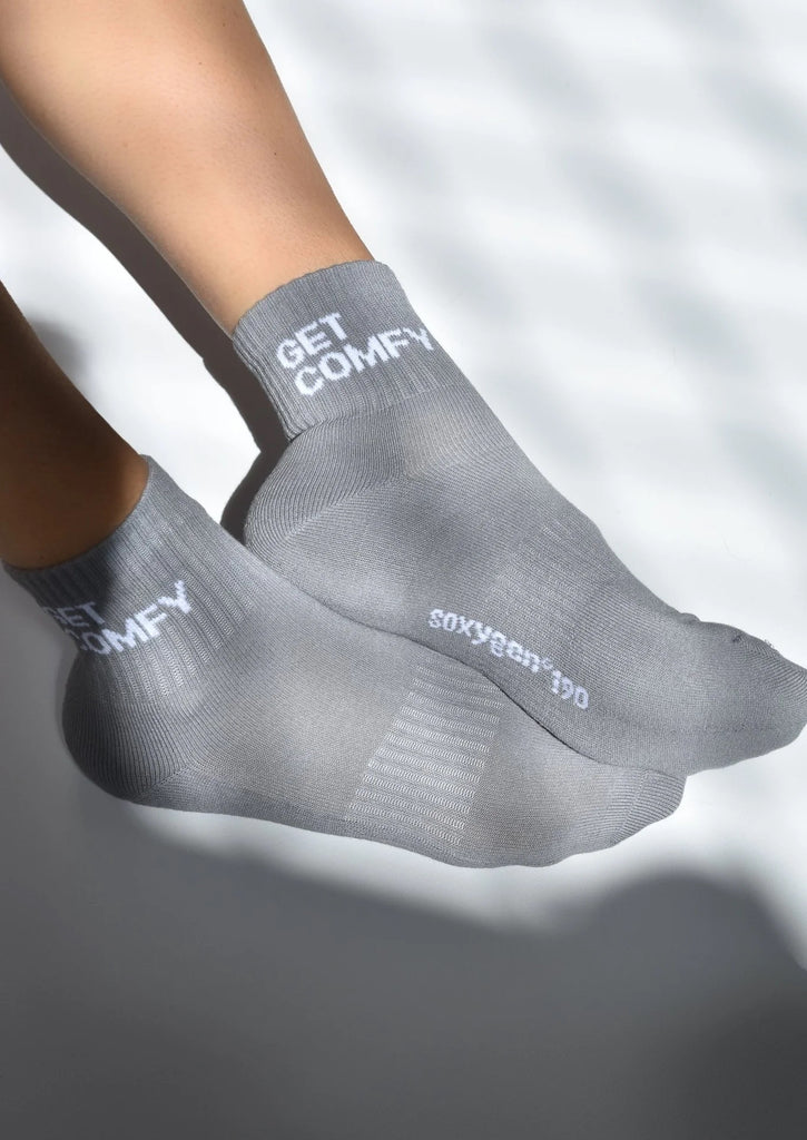 Soxygen Grey White Get Comfy Socks