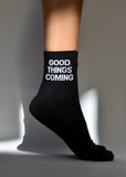 Black ‘Good Things Coming’ Ankle Socks