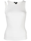White 'Yuzu' Ribbed Vest Top